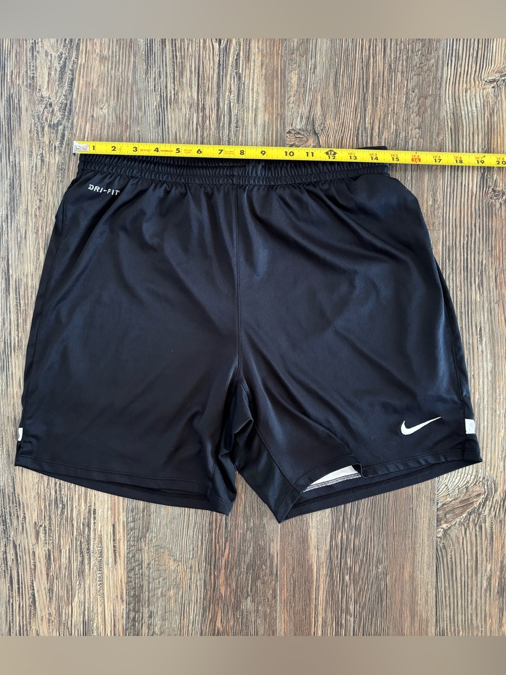 Nike Dri-Fit Athletic Shorts Mens M Black White Stripe Mesh Lined Drawstring Gym - Picture 4 of 10